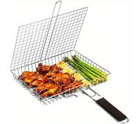 Panier de barbecue pliable, outil et accessoires de cuisine extérieure, panier à BBQ, grande capacité profonde, manche amovible, pour griller du poulet, du poisson, des crevettes, des légumes, ustensi