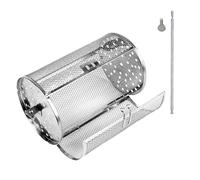 Panier de barbecue rotatif en acier inoxydable pour camping en plein air, fiable, facile à réduire avec poignée, accessoires de four de cuisine pour la maison, 14 x 18 cm