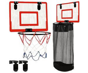 Panier de basket 2 en 1, également utilisable comme panier à linge, de couleur rouge, hauteur de 80 cm