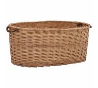 vidaXL Panier à bois de chauffage poignées de transport 78x54x34 cm Marron