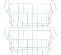 Panier de cong�lation Fil d'acier Rev�� PE -Economiser de l'espace Organisateur multifonctionnel -Boîtier pour r��frigidaire Entrepôt alimentaire Blanc ?