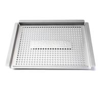 Panier de cuisson inox pour barbecue - bords surélevés - 40 x 29 cm - 1,10 kg