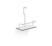 Panier de douche avec support Giese 10014-02 carré, à suspendre sur la barre de douche, blanc / chromé