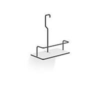 panier de douche avec support Giese 10014-14 carré, sur barre de douche, noir mat/ blanc