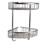 Panier de douche d'angle - Inox SUS304 - 2 niveaux - Brossé - Montage d'angle