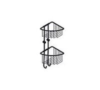 Panier de douche double Giese 30020-14, amovible sans outils, 2 crochets, 2 paniers, noir mat