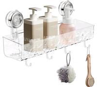 Panier de douche en plastique transparent, rangement de salle de bain, étagère de rangement, sans perçage