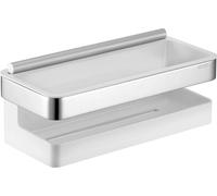 Panier de douche Keuco, raclette en verre, insert en plastique, chrome/blanc, 1 pièce.