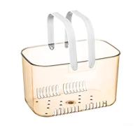 Panier de douche transparent efficace pour la gestion des produits de toilette avec architecture de drainage et profil visuel minimaliste (orange)