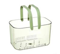 Panier de douche transparent efficace pour la gestion des produits de toilette avec architecture de drainage et profil visuel minimaliste (vert)