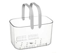Panier de douche transparent efficace pour la gestion des produits de toilette avec architecture de drainage et profil visuel minimaliste (blanc)