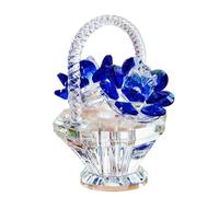 Panier de fleurs en cristal pour bureau, décoration d'intérieur, décoration de table, bleu