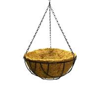 Panier de Fleurs Suspendu en Métal avec Doublure en Fibre de Coco, Pots de Fleurs Suspendus en Fil Rond de Chaîne, Support de Plantes pour Panier D'arrosage(12 Pouces de diamètre 30 cm de Hauteur)