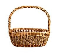 Panier de Fruits et Légumes Tissé à la Main avec Poignée Solide, Panier de Fleurs Rustique en Rotin, Panier de Jardinière Ovale en Osier Fait à la Main pour la Maison, la Cueillette du Jardin(S)