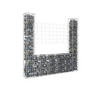 Vidaxl Panier De Gabion En Forme De U Avec 2 Poteaux Fer 140x20x150 Cm