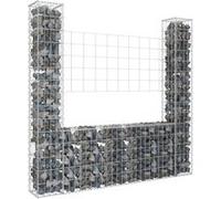 Vidaxl Panier De Gabion En Forme De U Avec 2 Poteaux Fer 140x20x150 Cm