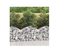 vidaXL Panier de gabions arqué 100x30x60/80 cm – fer galvanisé