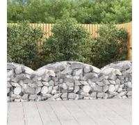 Panier de gabions arqué 150x50x60 80 cm Fer galvanisé Argenté G