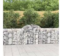 Panier de gabions arqué 200x30x80 100 cm Fer galvanisé Argenté G