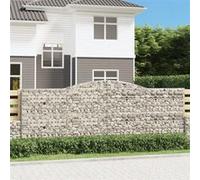vidaXL Panier de gabions Arqué 400x50x140/160 cm Fer galvanisé argenté