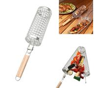 Panier de Grill Emboîtables, Panier à Légumes pour Barbecue, Panier Barbecue Pliabl 43,4×21,3×9 CM, Convient pour Griller des Légumes, de la Viande et des Fruits de Mer en Plein Air