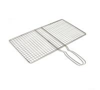 Panier de grillade en acier inoxydable pour barbecue, grille de barbecue, pince pour légumes, viande, crevettes, outil de cuisine portable en plein air 24 x 35 cm (grille 24 x 35 cm)
