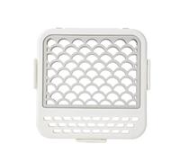 Panier de lave-vaisselle en maille nid d'abeille, blanc, double compartiment de rangement, design perméable à l'eau, couvercle à clipser, pour petits articles de cuisine