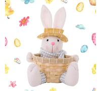 Panier de Pâques animal mignon - Panier de Pâques - Panier en peluche à remplir et à offrir comme décoration de Pâques printanière - Idée cadeau pour un nid de Pâques fleuri (A)