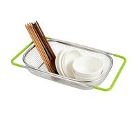 Panier de Passoire Évier - Filtre Extensible | Support Alimentaire à Fine | Égouttoir Rétractable Poignée Caoutchouc, Grille Acier pour Filtrer Rincer Légumes Fruits Pâtes