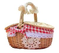 Panier de Pique-Nique avec Couvercle divisé 9.8x7.1x5, 5 Pouce de Pique-Nique en Osier avec Doublure à Carre