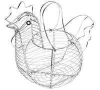 Panier de porte-oeufs - Chromé - Fil métallique - Blanc - Rangement pratique