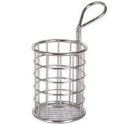 Panier de présentation apéritif acier inoxydable ronde (ø 7 x 9 cm) Blanc G