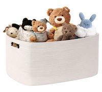 Panier de rangement 72L, corde en coton tressée, blanc, grande taille (XL)