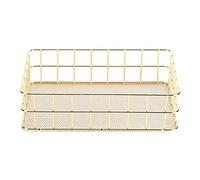 Panier de Rangement Aramox, Panier de Rangement en Fer doré Organisateur de Rangement de Bureau Multifonctionnel en Treillis Métallique pour la Maison (L)