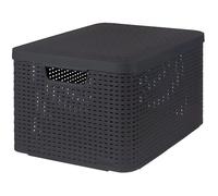 Curver Boîte de rangement Style L 30 L avec couvercle – Argent métallisé