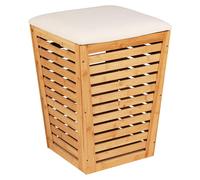 Panier de rangement Bambusa avec coussin de siège, 55 litres, 40x56x40 cm