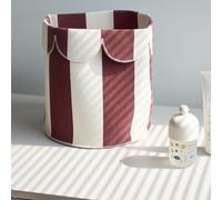 CHILDHOME Panier de Rangement Biscuit Dreams - 25 cm de Hauteur - Motif Rayé Bordeaux - Pliable, Compact et Décoratif - Pour Jouets, Vêtements ou Accessoires - Chambre Bébé ou Enfant