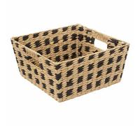 Paris Prix Panier de rangement Five tressé naturel et noir 31 x 15 cm