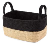 Panier de rangement - Compactor - - Jute et coton - 24 x 15 x 12 cm - Brun et noir