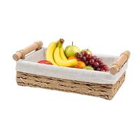 Panier de Rangement - Corbeille En Corde De Papier Tressée Avec Poignées & Doublures,Range-Maquillage Rustique | pour Placard Cuisine Chambre Salon Salle de Bain Nurserie Garde-Manger Table Comptoir