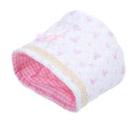 Panier de Rangement Cosmétique Rose en Coton, Petit Modèle | Motif Floral Nœud, pour Bureau et Table de Chevet, Format Compact et Pliable