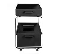 Panier de Rangement Coulissant à 2 Niveaux,tiroir Organisateur, Porte-épices, Panier Coulissant sous évier, étagère de Rangement pour comptoir de Cuisine, Garde-Manger (40*25.5*39.5cm-noir)