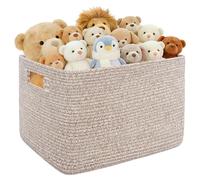 Panier de rangement de 100 litres en corde de coton, couleur beige clair, dimensions 60x40x40 cm