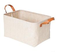 Panier de Rangement en Chanvre Pliable 48x33x26cm(Medium Size) | Grand 48x33x26cm, structure pliable, poignées larges, pour idéal pour salon, gain de place optimal