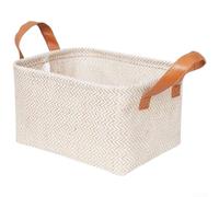 Panier de Rangement en Chanvre Pliable 48x33x26cm(Trumpet) | Grand 48x33x26cm, structure pliable, poignées larges, pour idéal pour salon, gain de place optimal