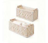Panier de rangement en corde de chanvre tissé à la main de style bohème, un ajout multifonctionnel et élégant à la maison, convenant pour les salles de bain, les chambres à coucher ou les salons. Il p