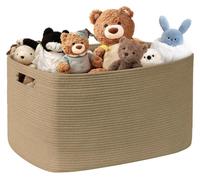 Panier de rangement en corde de coton, 86 litres, tressé, style bohème, idéal pour le linge, les jouets, les couvertures, le salon ou la chambre d'enfant