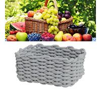 Panier de rangement en corde de coton, panier tissé en coton avec poignée, bac de rangement rectangulaire, bacs de rangement de placard pour l'organisation à domicile (30x22x1 4cm/11,8x8,7x5,5 pouces)