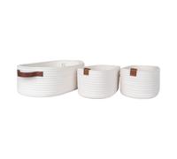 Panier de rangement en coton House Nordic Jarana (x3) Blanc 16x22x11 cm