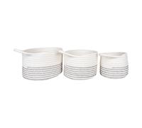 Panier de rangement en coton, ronds House Nordic Algar (x3) Blanc 13x13x11 cm